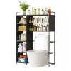Multi-layer industrial-style metal storage rack, kitchen, living room and bathroom wall storage rack, black, simple and durable Item Picture